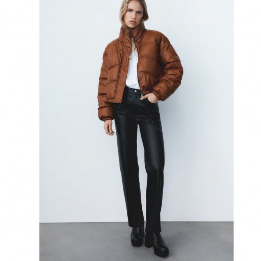 ZARA 90s faux leather pants 26